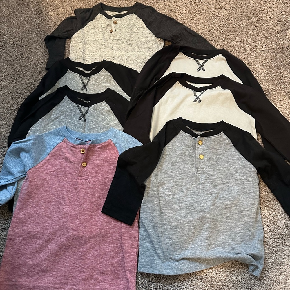 Jumping Beans- Set of 7 Long Sleeve Raglan Shirts